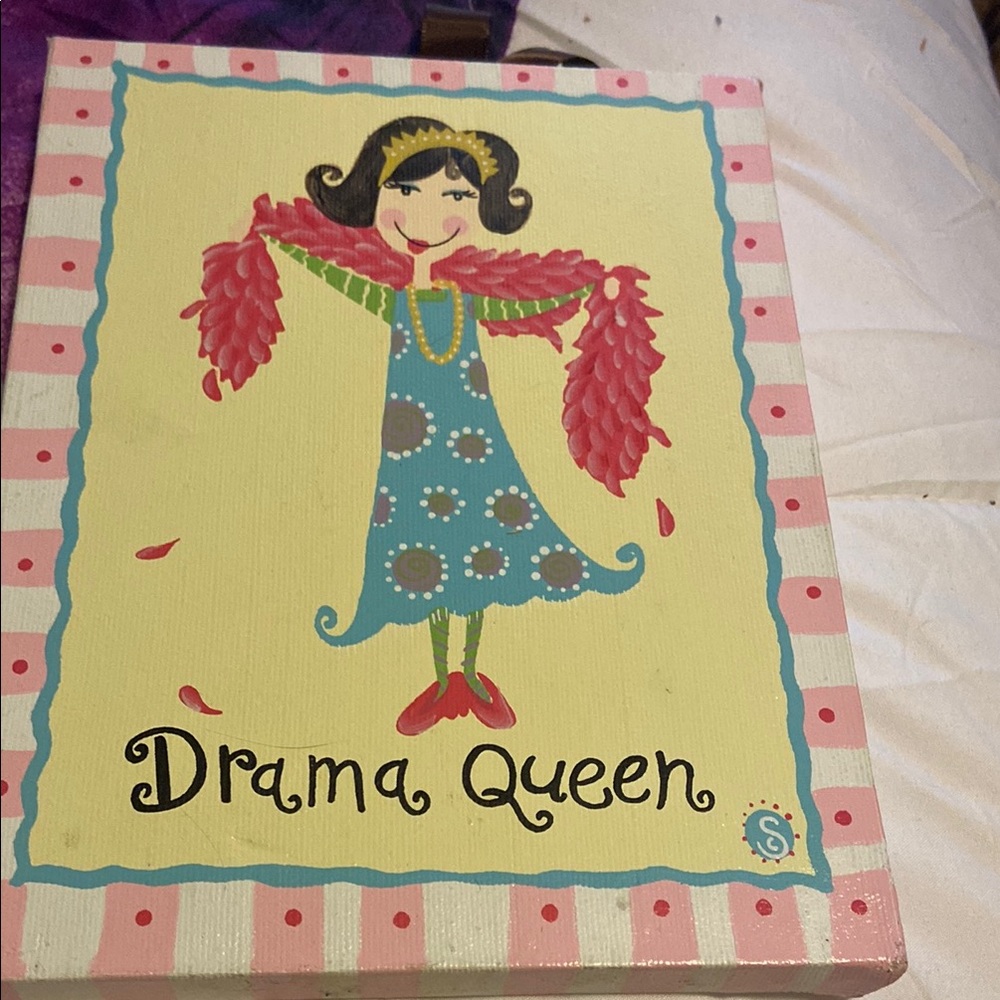 Drama Queen Decorative Wall Art - Pink & Blue